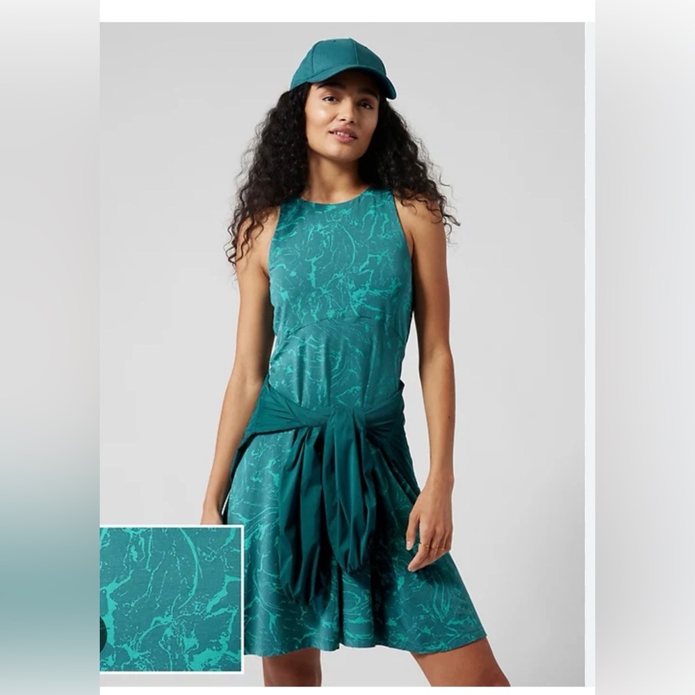 Athleta Teal Patterned Dress